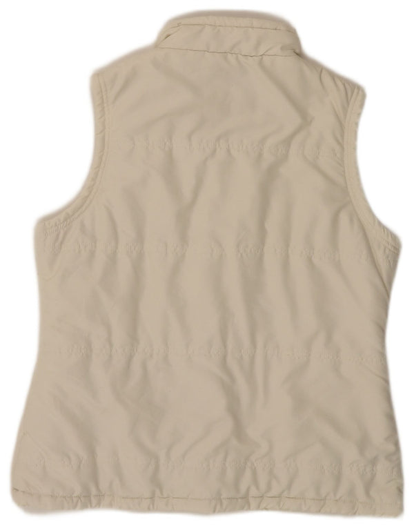 WEIRD FISH Womens Padded Gilet UK 14 Medium Off White Polyester