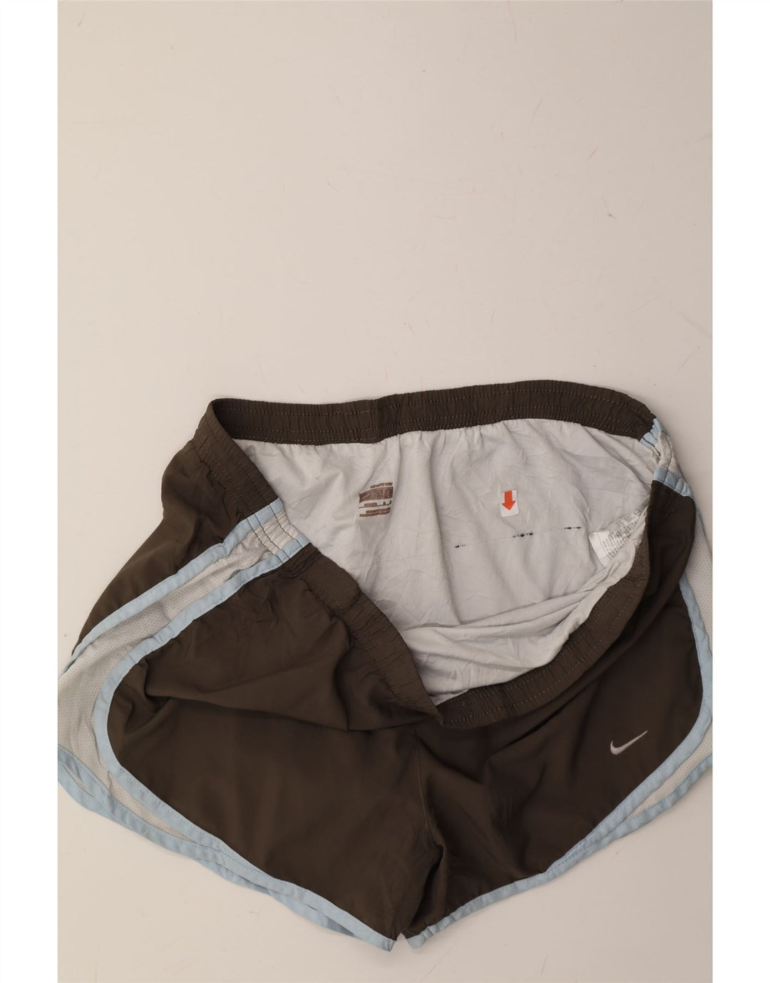 NIKE Womens Sport Shorts UK 14 Medium  Grey Colourblock Polyester Vintage Nike and Second-Hand Nike from Messina Hembry 