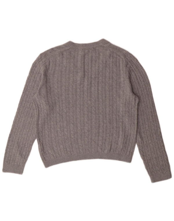 TOMMY HILFIGER Женский джемпер с v-образным вырезом UK 12, средний серый нейлон