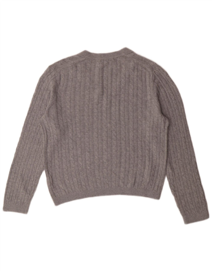 TOMMY HILFIGER Женский джемпер с v-образным вырезом UK 12, средний серый нейлон