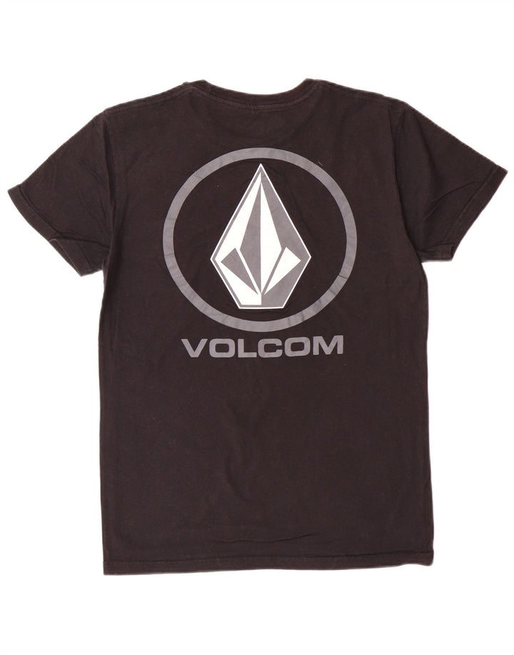 Мужская футболка с рисунком VOLCOM, маленькая, черная, хлопковая
