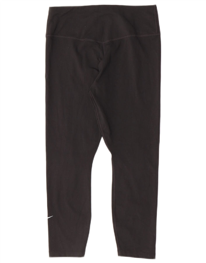 Женские леггинсы-капри Nike Dri Fit UK 12, средний черный, полиэстер
