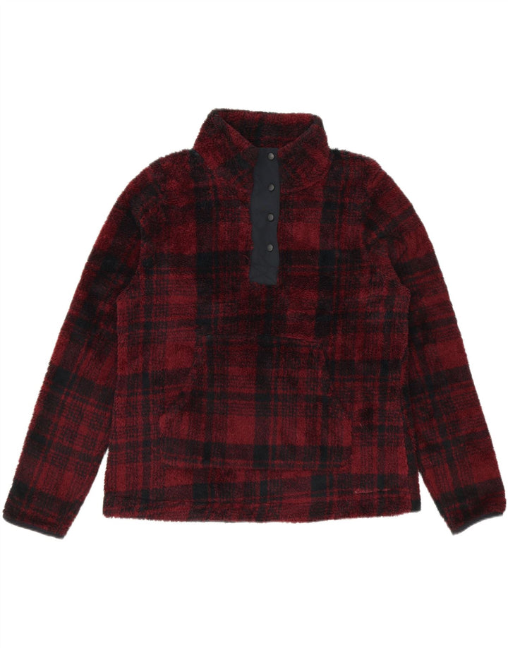 EDDIE BAUER Womens Oversized Fleece Jumper UK 16 Large Red Check Vintage Eddie Bauer and Second-Hand Eddie Bauer from Messina Hembry 