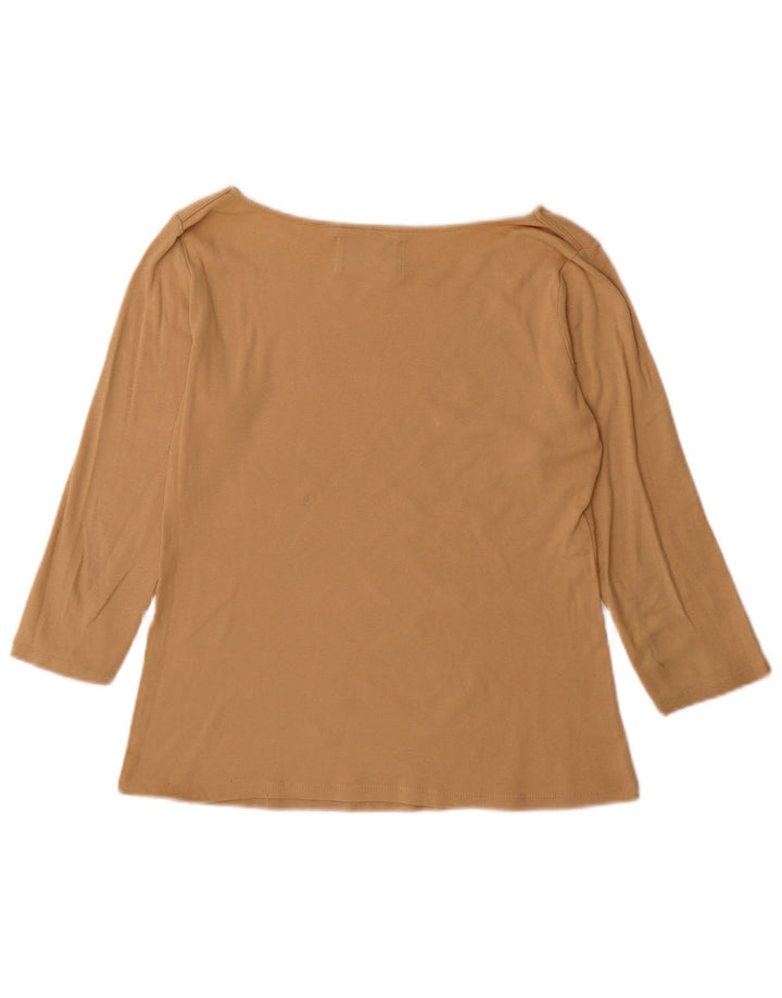 Женский топ Zara с рукавом 3/4, UK 14, большой, бежевый, хлопок