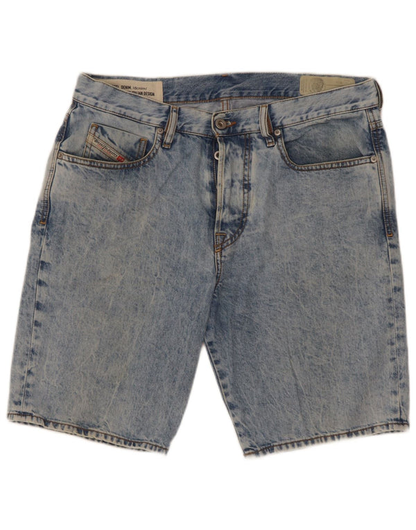 Мужские джинсовые шорты Diesel D-Mirk Slim W32, хлопковые, среднего синего цвета
