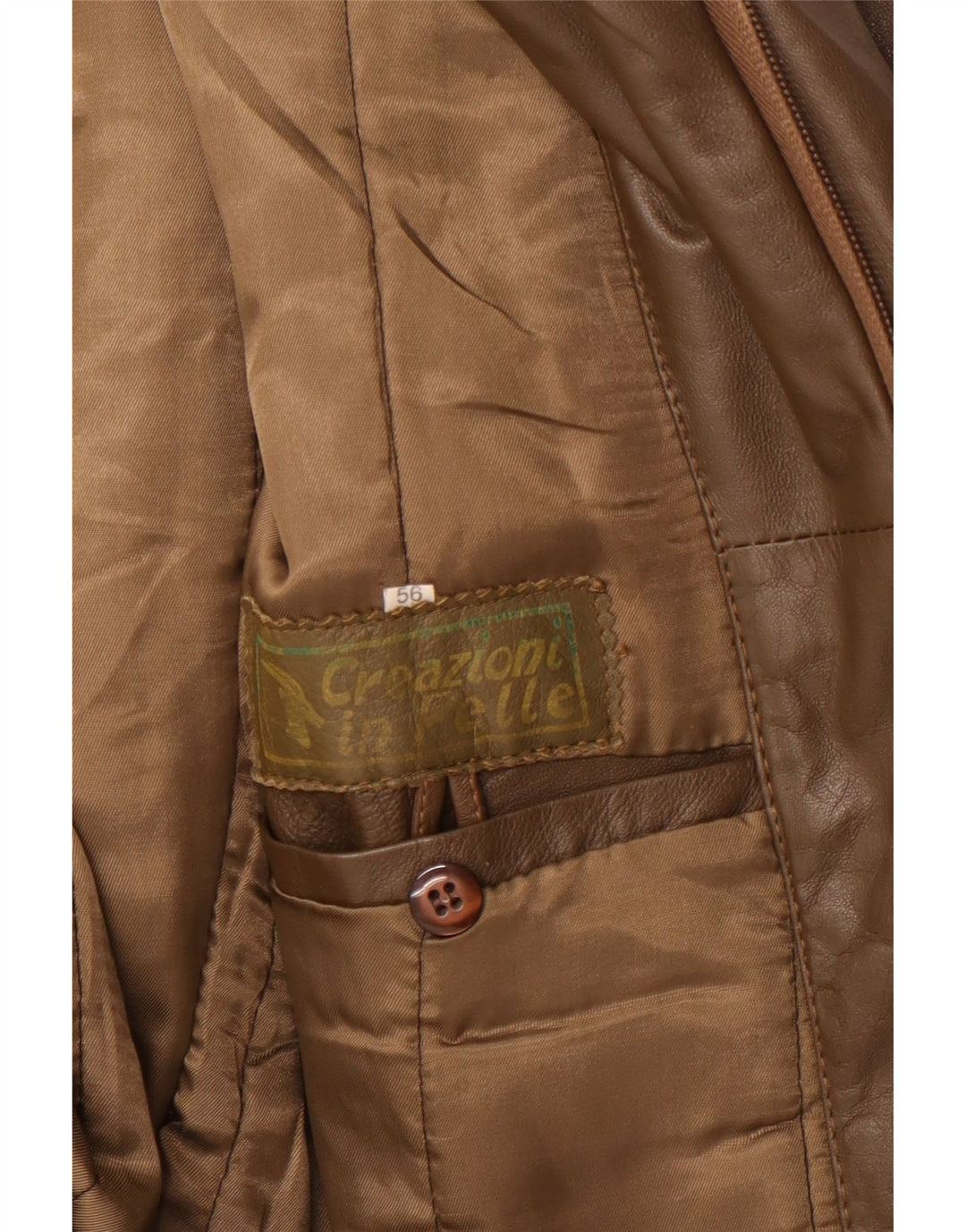 Винтажная мужская кожаная куртка в стиле милитари UK 42 XL из кожи цвета хаки