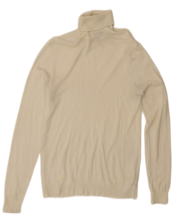 Женский джемпер с высоким воротником MASSIMO DUTTI UK 12, средний белый