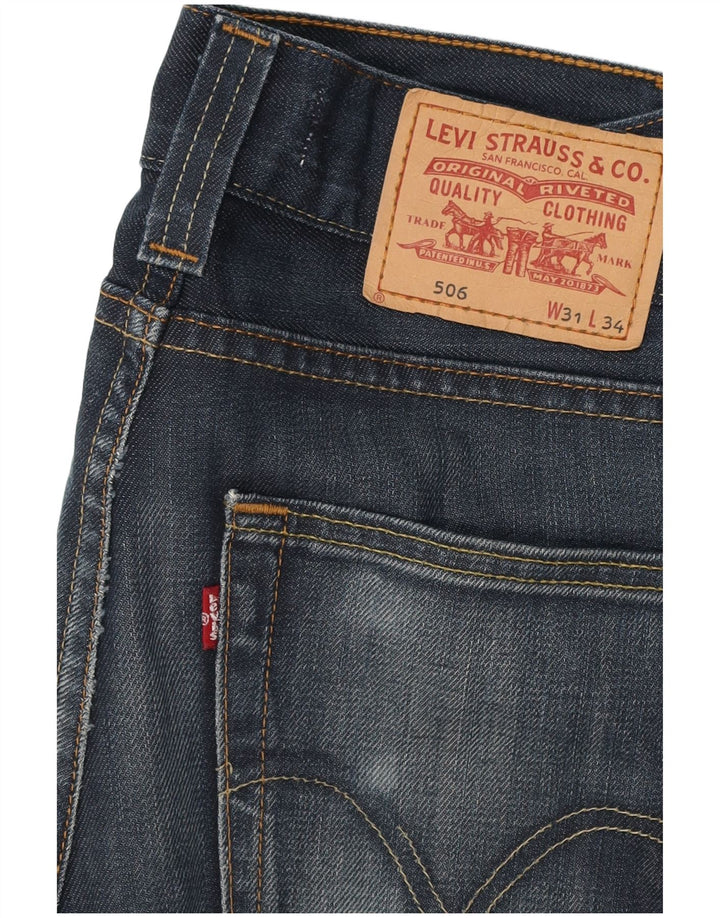 Мужские прямые джинсы LEVI'S 506 Standard Fit W31 L30 синие, хлопок