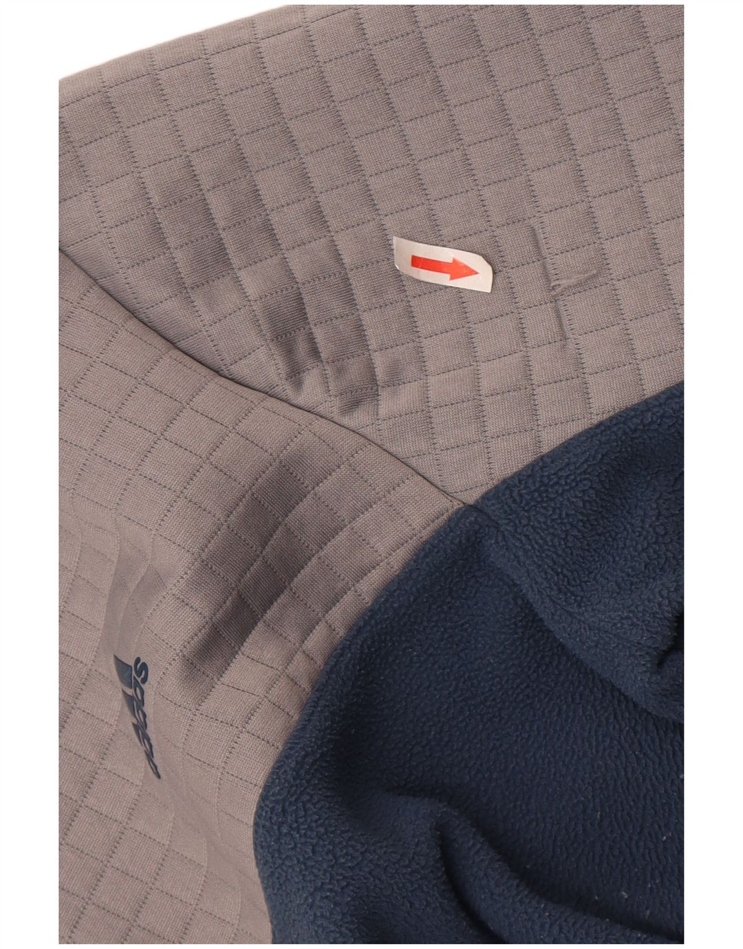 Мужской флисовый джемпер Adidas с воротником на молнии, средний, темно-синий, полиэстер с цветными блоками