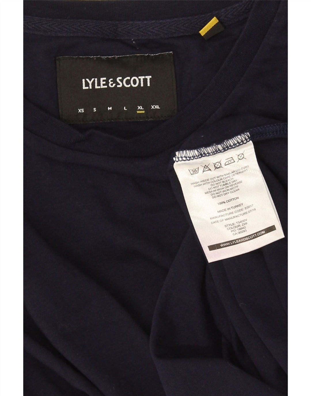 Мужская футболка Lyle & Scott Top XL, темно-синий, хлопок
