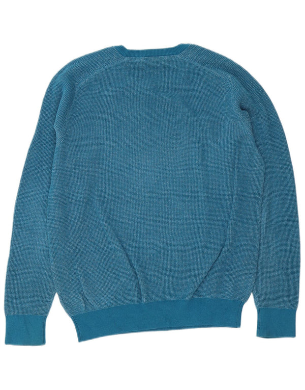 Crew Clothing Мужской джемпер с круглым вырезом, свитер, маленький синий хлопковый крапчатый свитер
