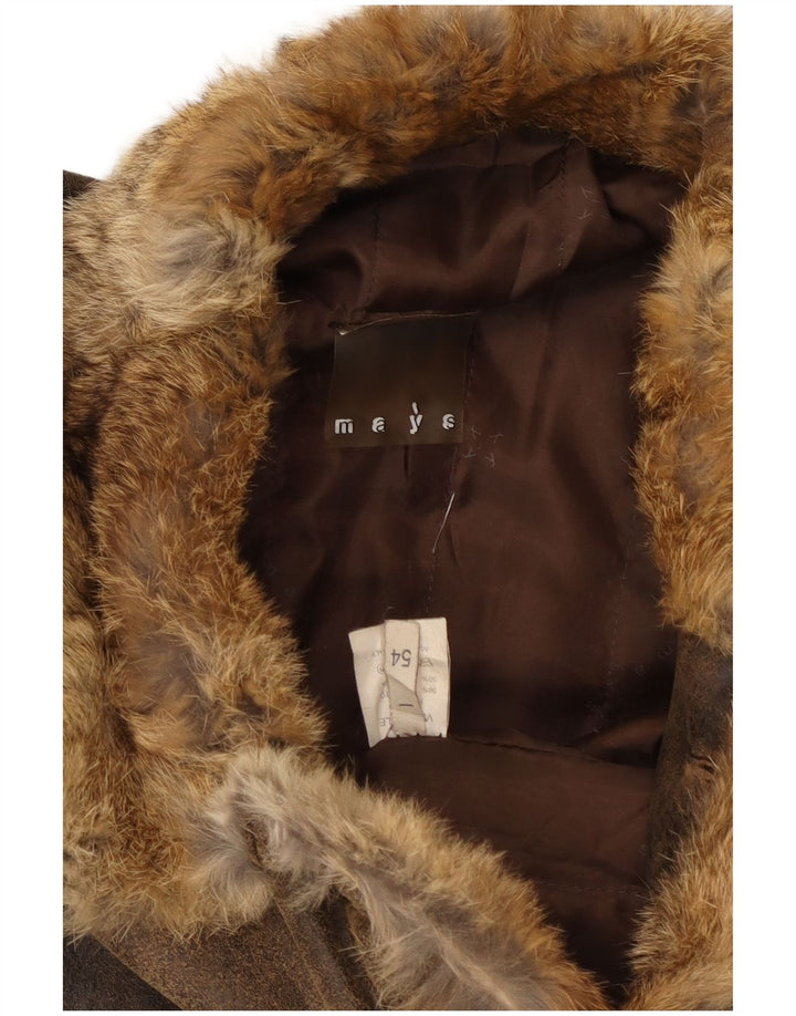 Мужская кожаная куртка MAYS UK 40, большая коричневая кожа