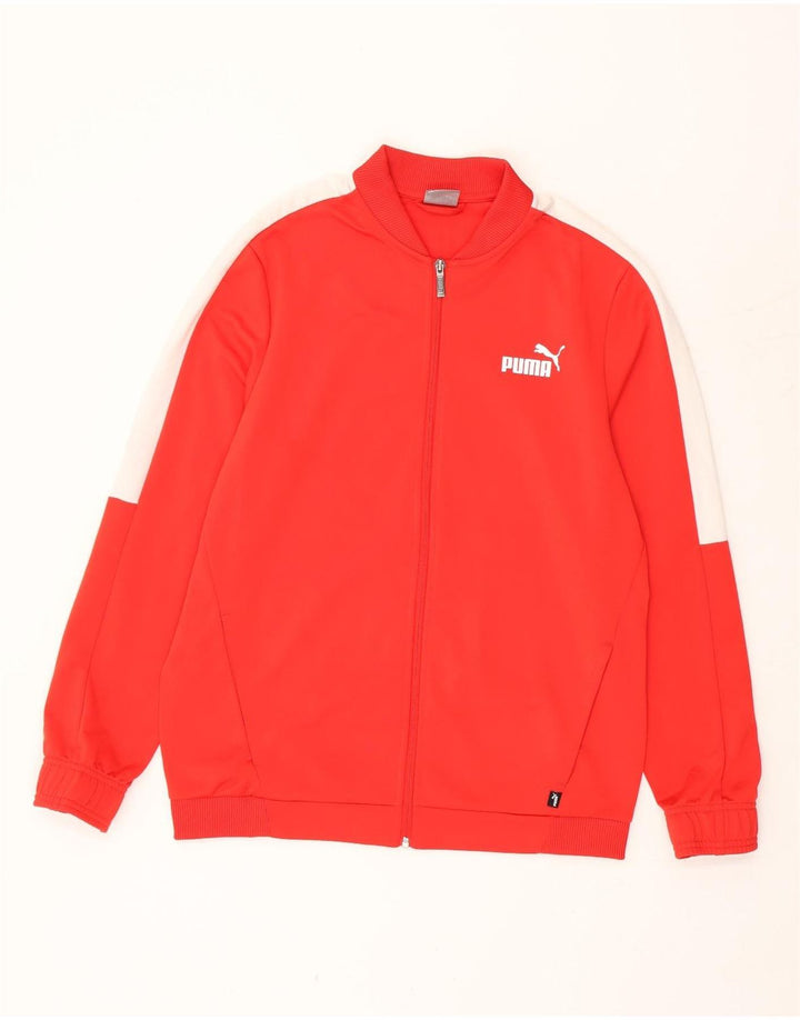 Мужской спортивный костюм Puma, верхняя куртка, средний красный полиэстер с цветными блоками