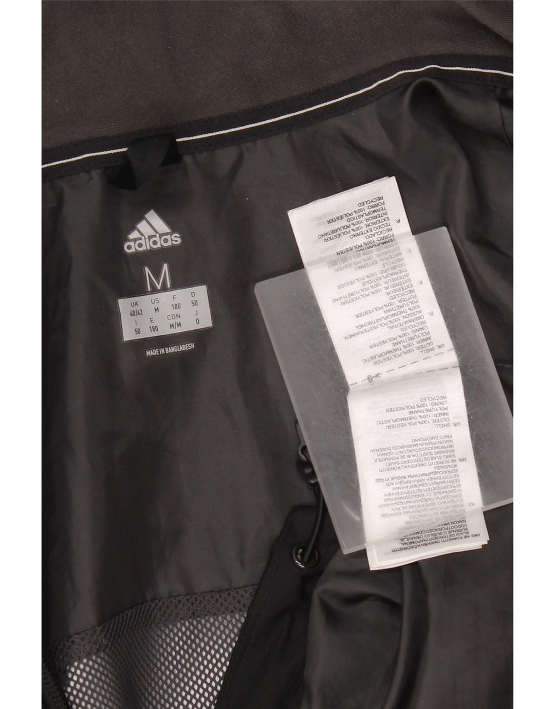 Мужская куртка-дождевик Adidas Clima Proof с капюшоном UK 40/42, средний черный полиэстер