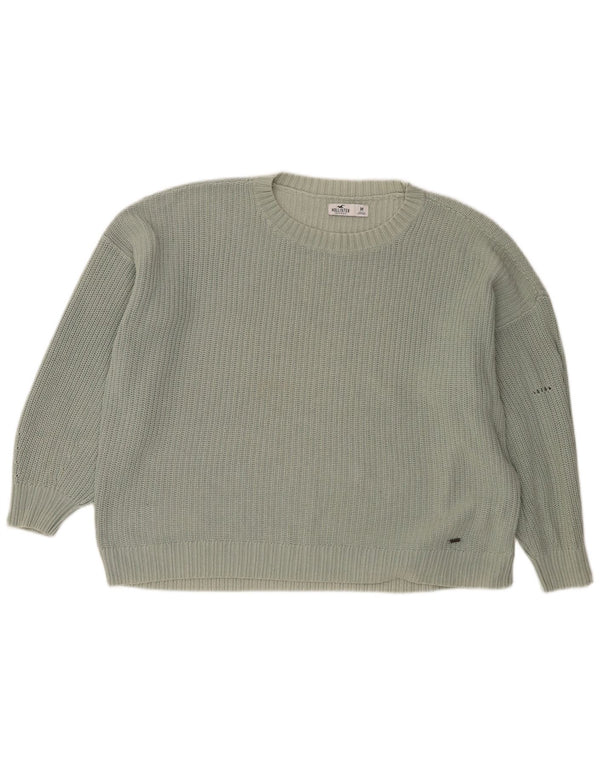 Женский свободный джемпер с круглым вырезом Hollister UK 14, средний зеленый цвет