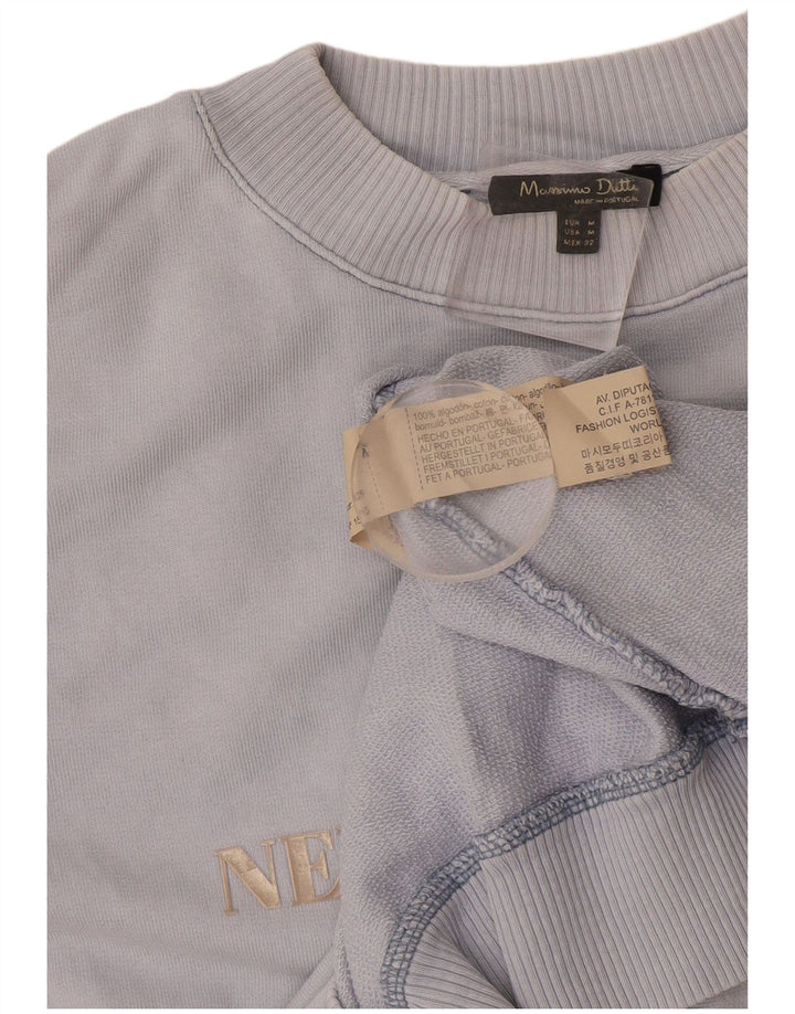 Женский джемпер большого размера с рисунком Massimo Dutti UK 14, средний синий