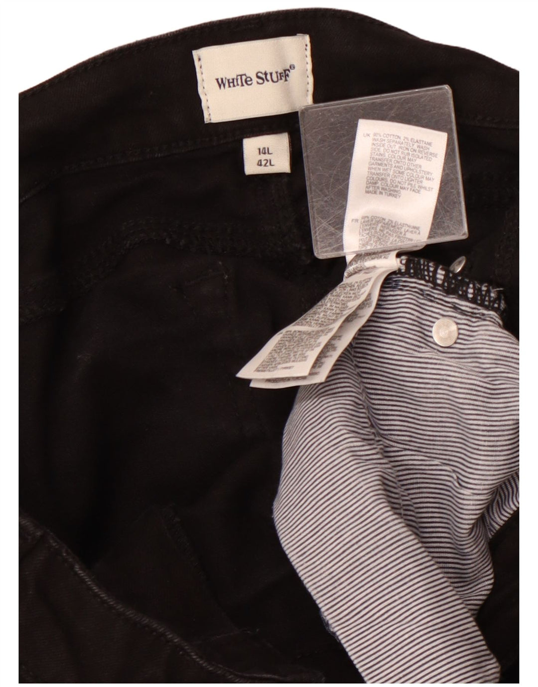 Женские джинсы скинни с высокой талией WHITE STUFF UK 14, большие W32 L29, черные