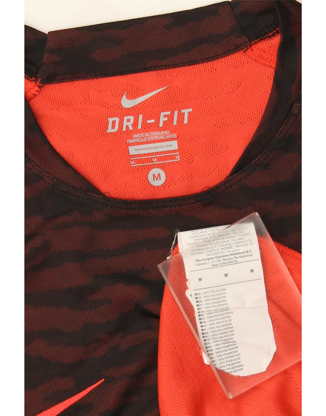 Мужская футболка Nike Dri Fit, средний бордовый цвет с животным принтом, полиэстер