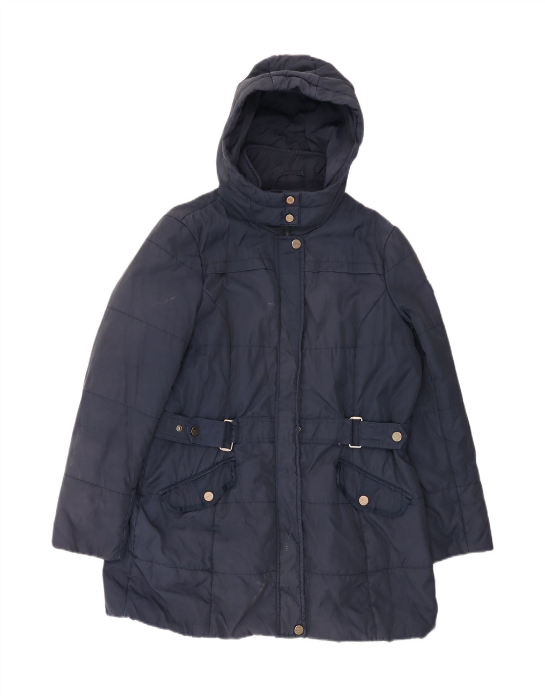 Женское стеганое пальто с капюшоном Esprit UK 18 XL Темно-синий полиамид