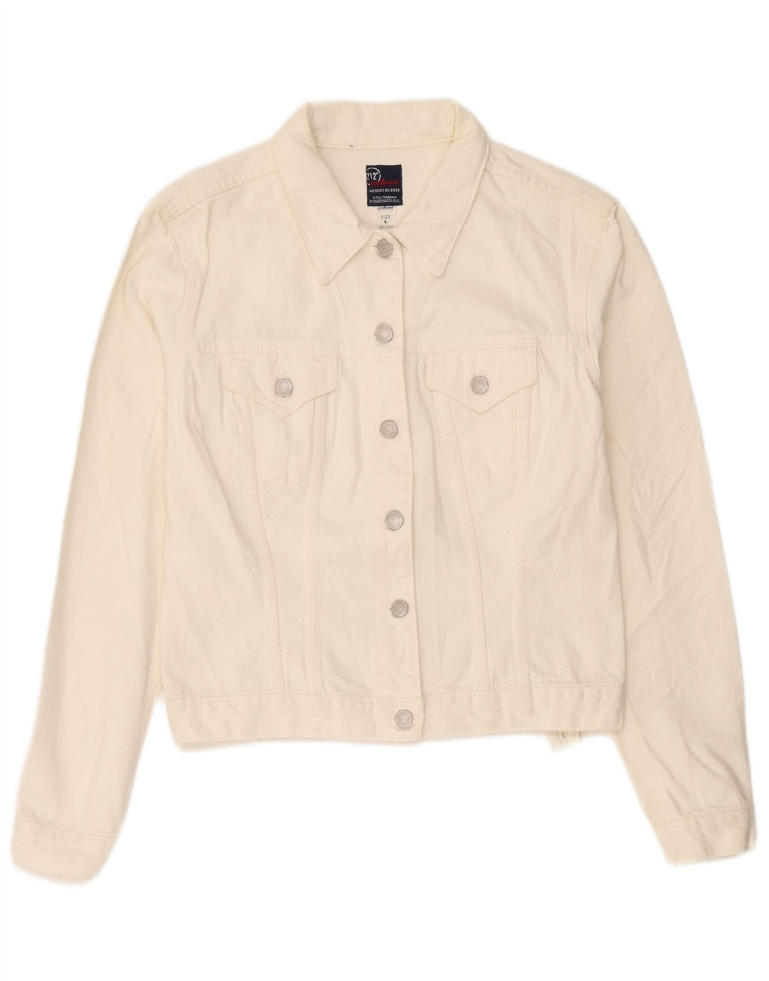 Индийская мотоциклетная женская укороченная джинсовая куртка UK 14, большой белый хлопок