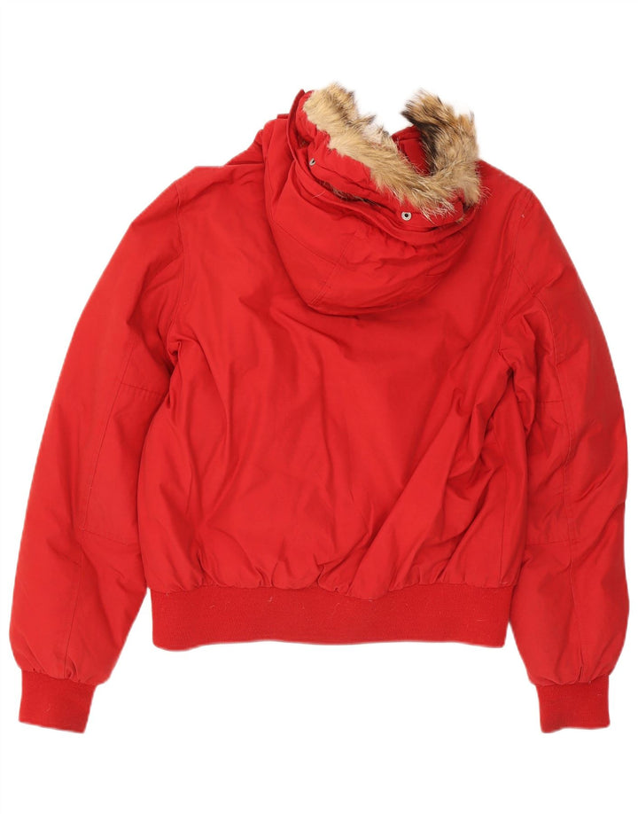 Утепленная куртка Woolrich для мальчиков с капюшоном, 13–14 лет, красный хлопок