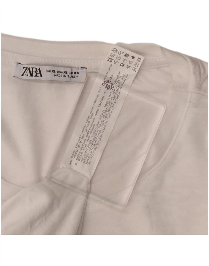 Мужская футболка Zara Top XL, белый хлопок