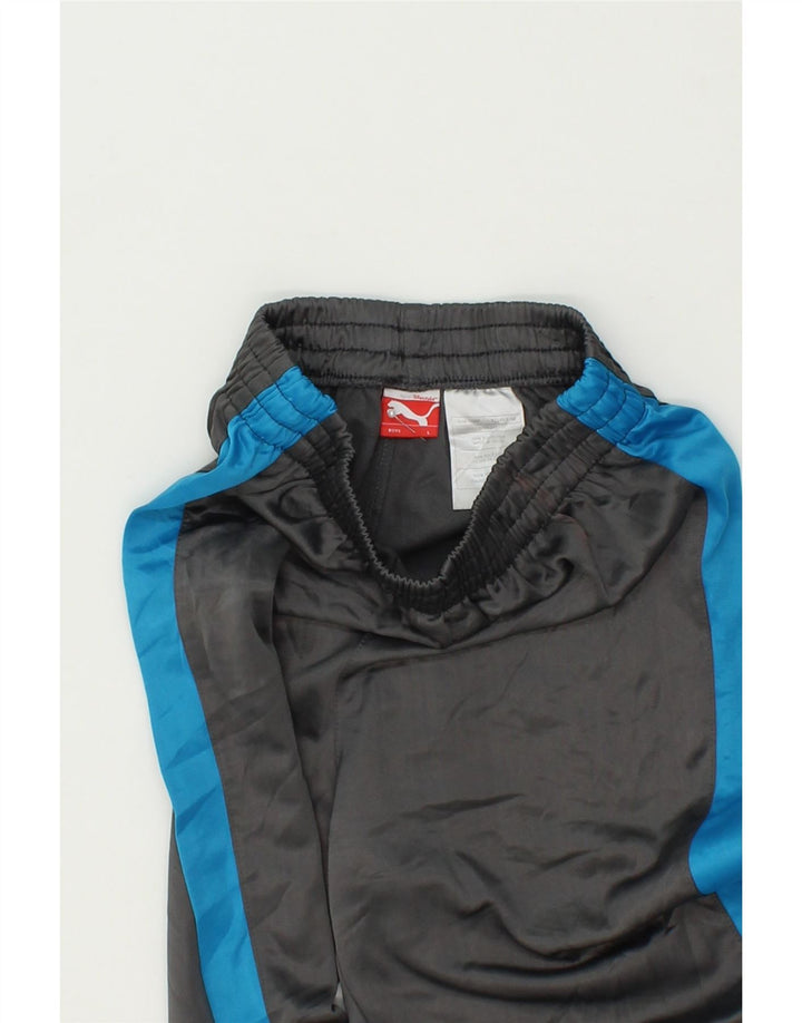 PUMA Boys Tracksuit Trousers 9-10 Years Large Grey Colourblock Polyester Vintage Puma and Second-Hand Puma from Messina Hembry 