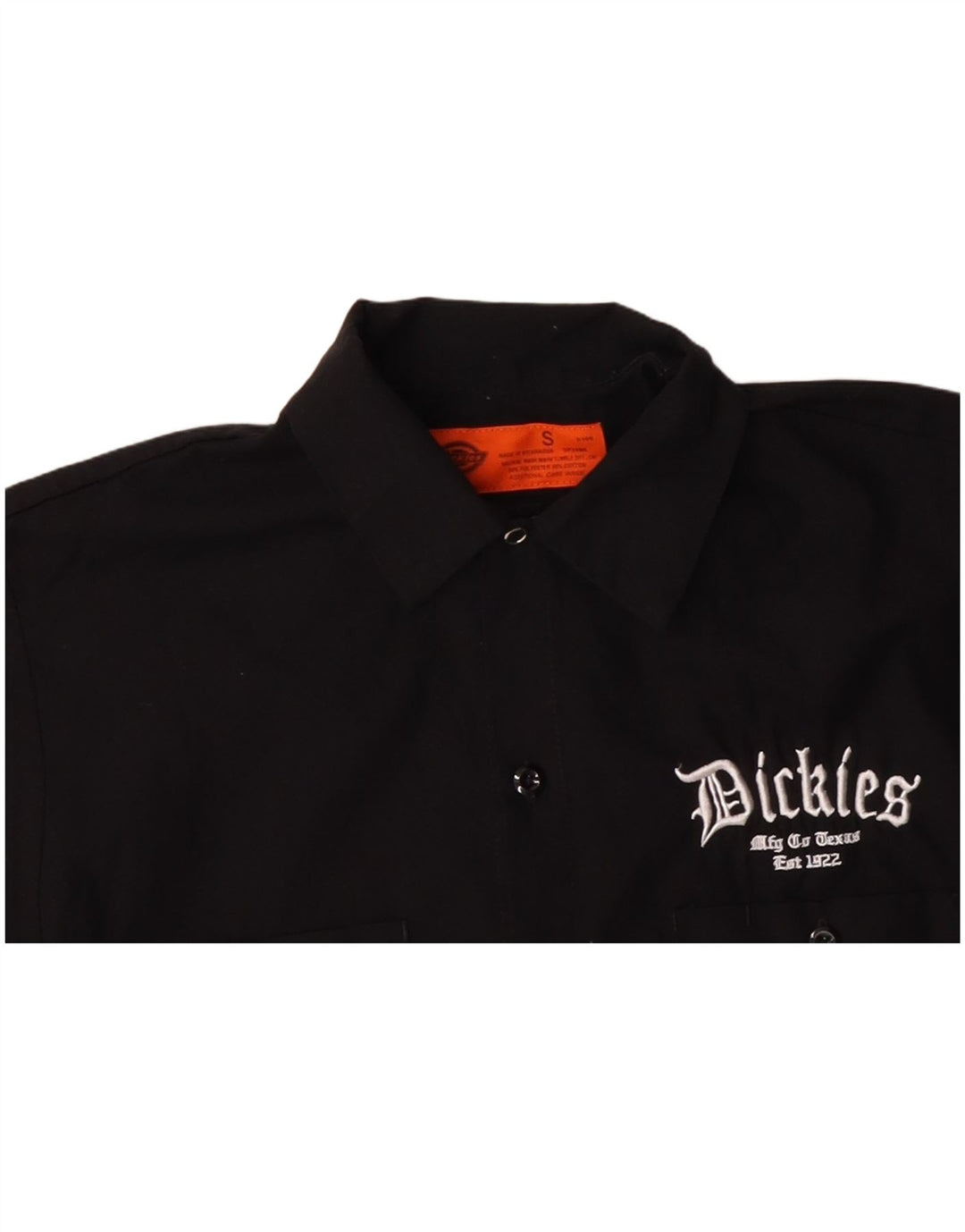 DICKIES Мужская рубашка с коротким рукавом с рисунком, маленькая, черная, хлопковая