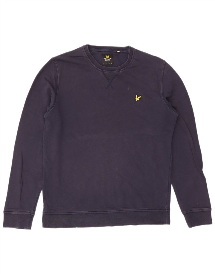 Мужской свитер Lyle & Scott, большой темно-синий хлопковый джемпер