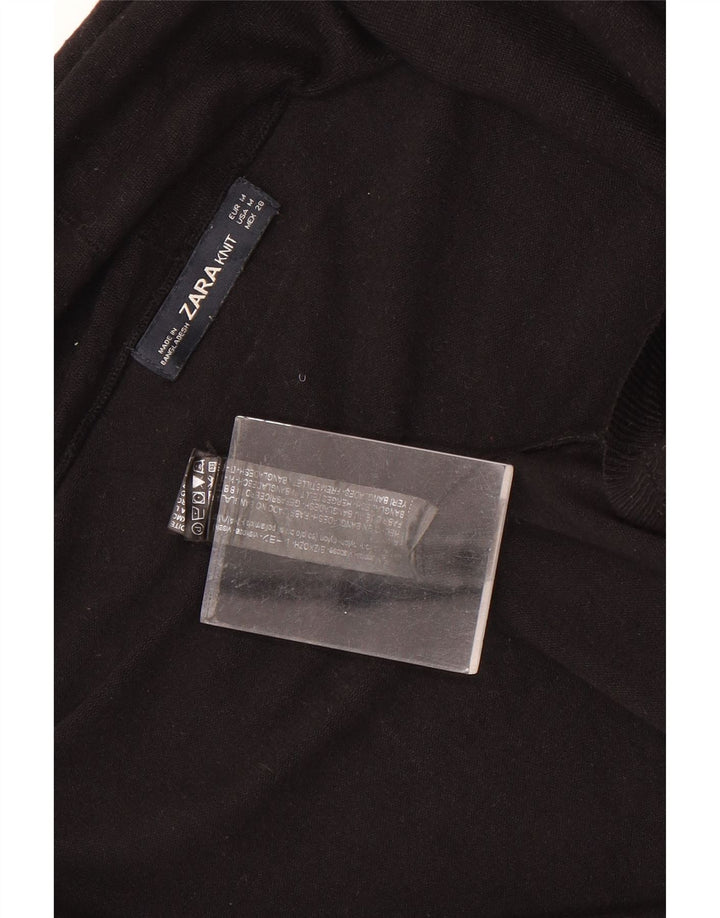 Женский открытый кардиган Zara UK 12, средний черный вискоза