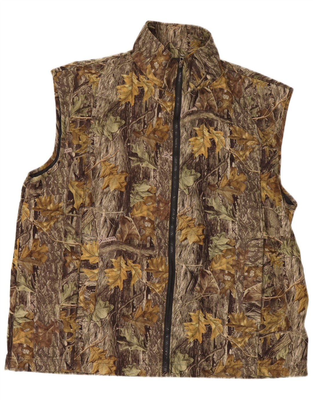 VINTAGE Мужской жилет с абстрактным узором UK 44 2XL Коричневый полиэстер с цветными блоками