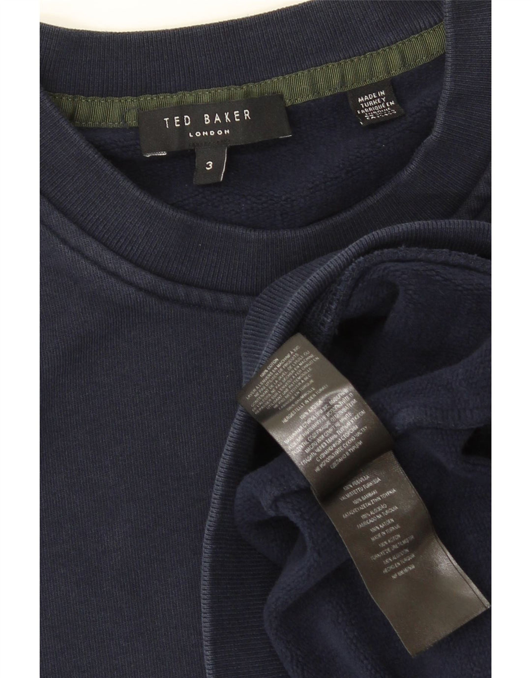 Мужской свитшот Ted Baker, размер 3, средний, темно-синий, хлопок