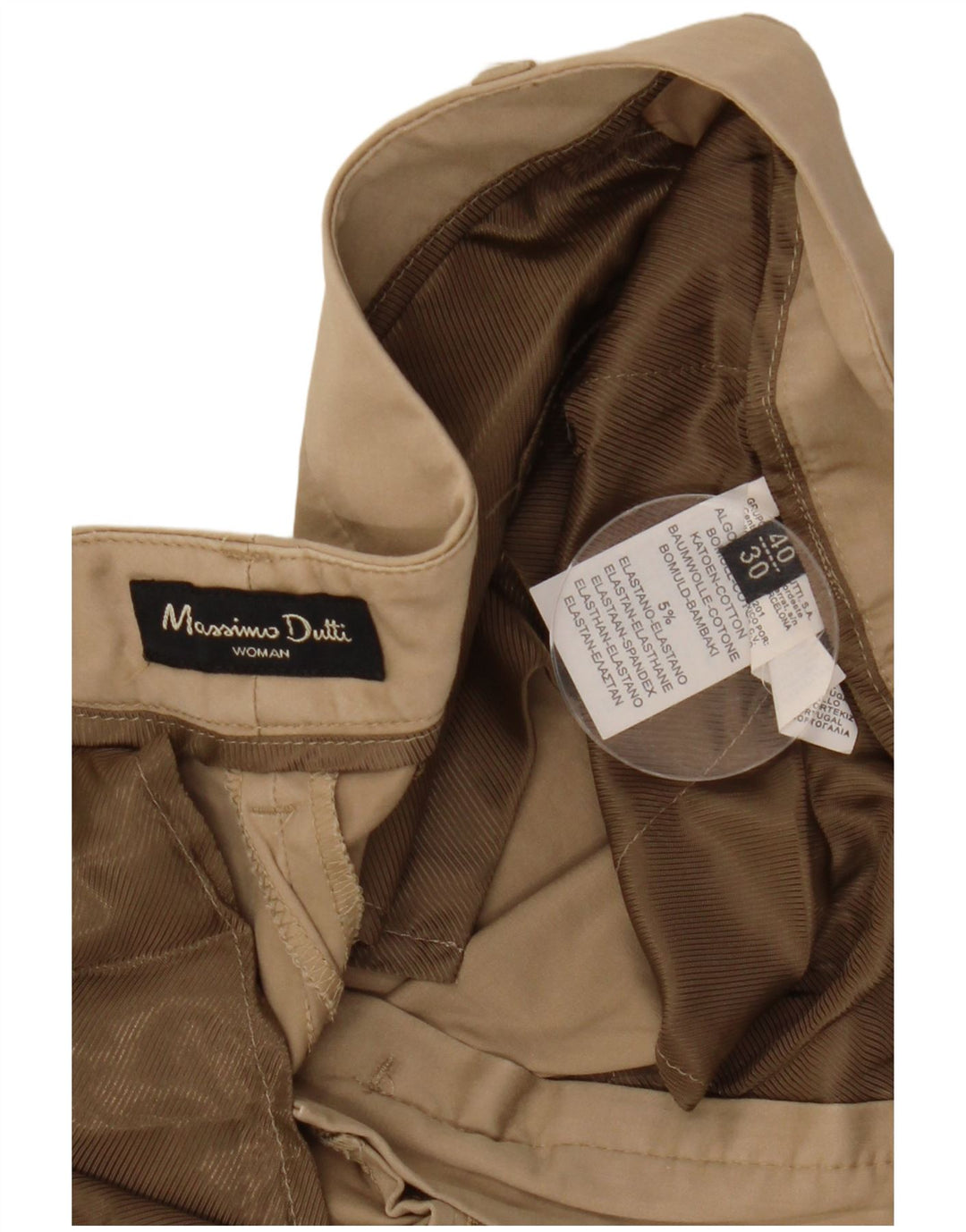 MASSIMO DUTTI Женские прямые брюки-чиносы EU 40 Medium W30 L31 Бежевые
