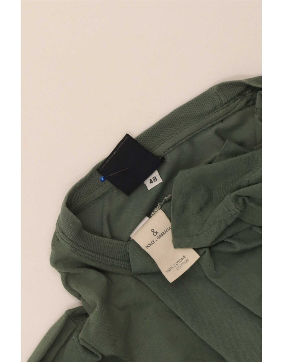 Женский топ Dolce & Gabbana с длинным рукавом IT 48 XL, хлопок цвета хаки