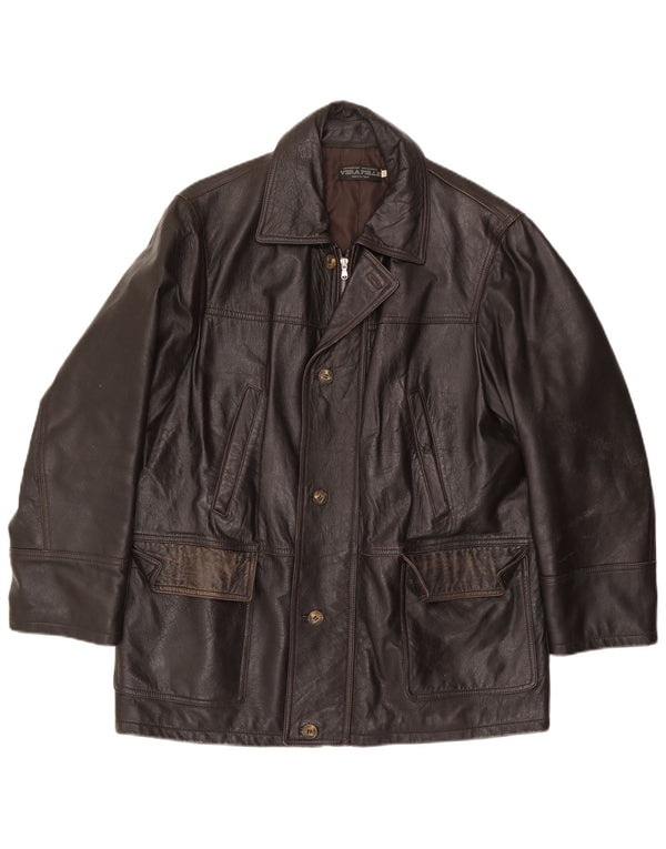 Lavorazione Artigianale Мужская кожаная куртка IT 48 Medium Brown Leather
