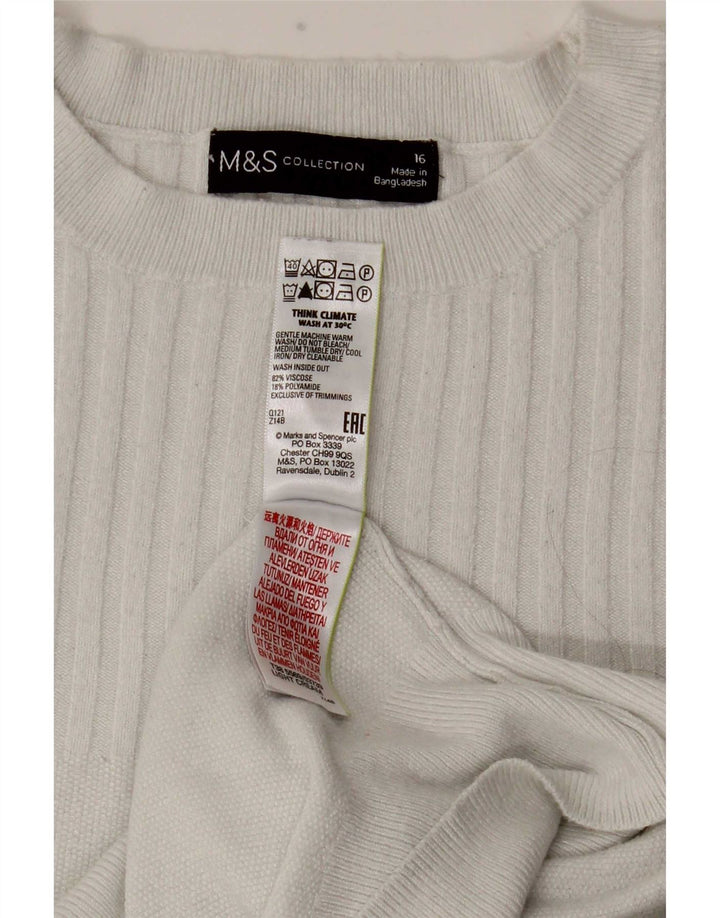 Женская блузка Marks & Spencer Top UK 16, большая белая вискоза