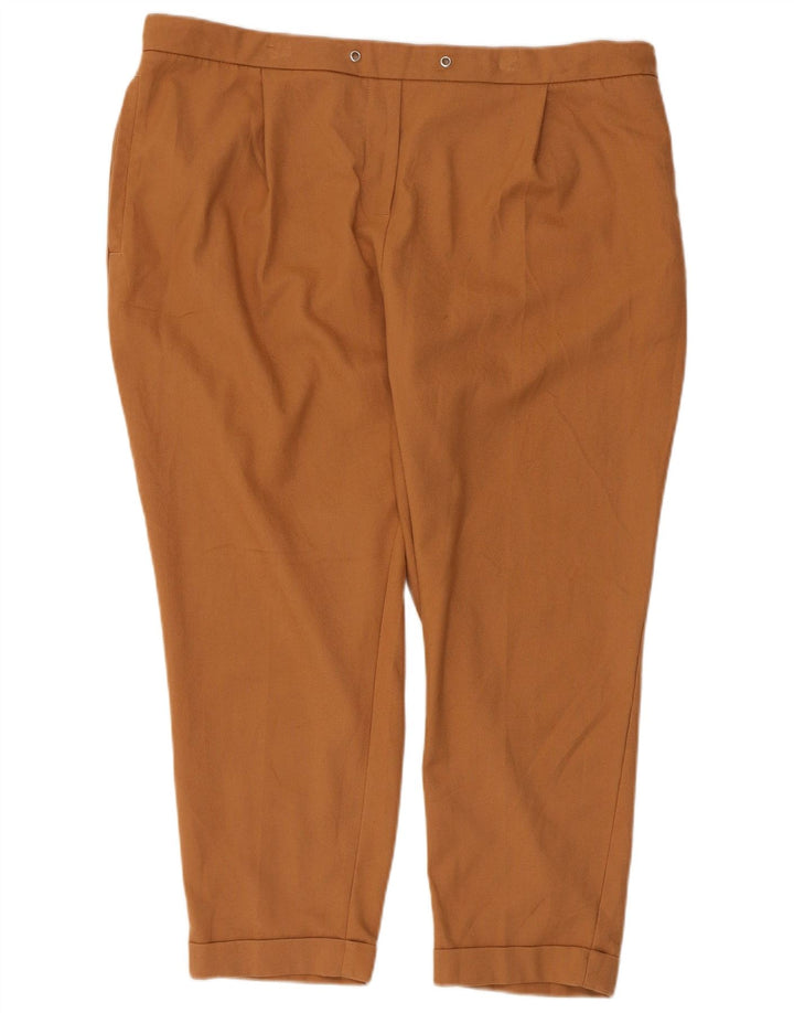 Женские укороченные брюки Marks & Spencer UK 20 2XL W38 L25 Бежевый полиэстер