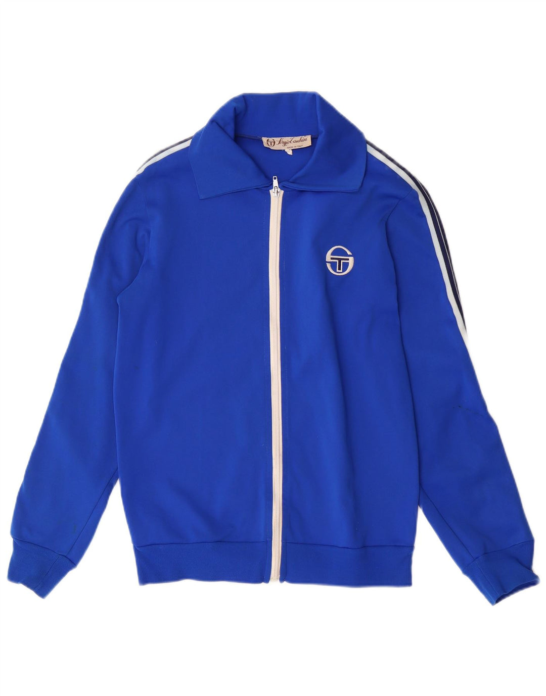 SERGIO TACCHINI Мужской винтажный спортивный костюм, верхняя куртка IT 46, маленький синий, 80-е годы