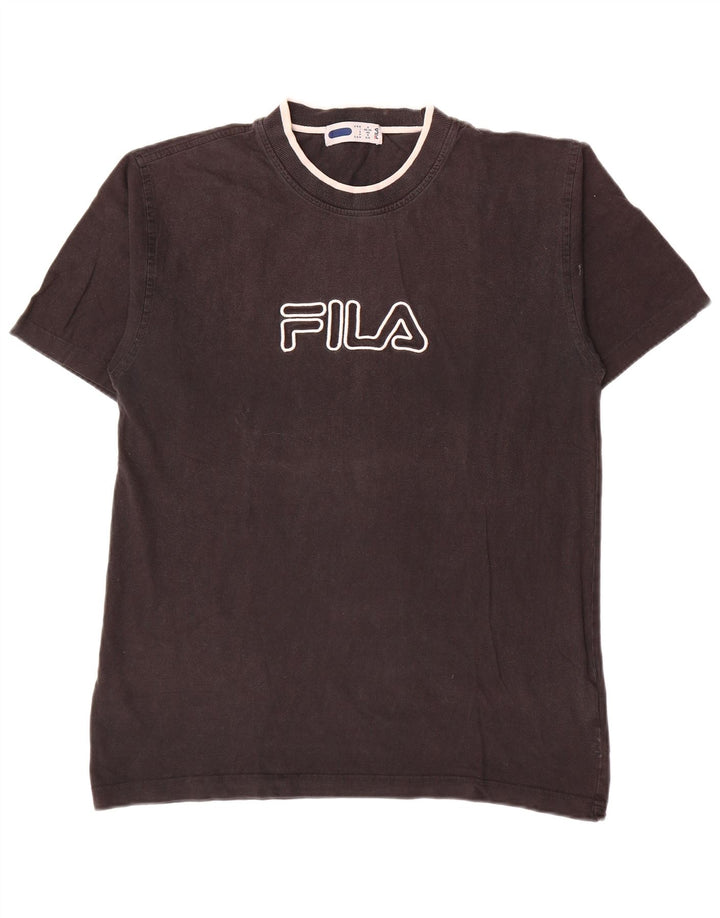 Мужская футболка с рисунком Fila, маленький черный хлопок