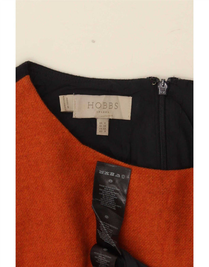 Женское платье-футляр Hobbs UK 12, средний оранжевый цвет, шерсть с цветными блоками