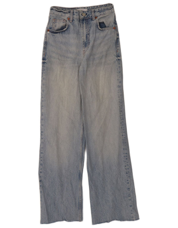 Женские широкие джинсы с высокой посадкой Zara EU 34 2XS W24 L30 синие