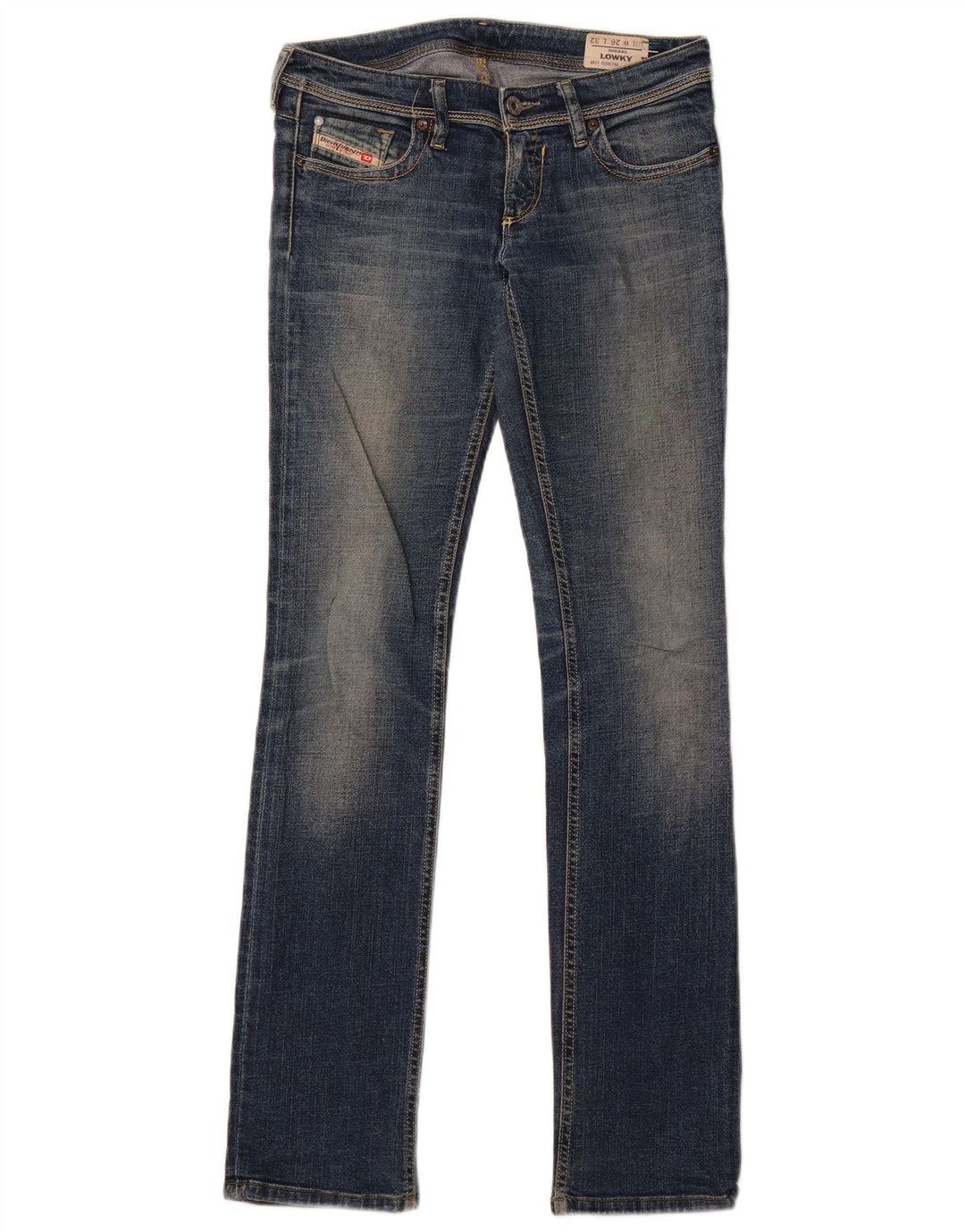 Женские прямые джинсы Diesel Lowky W26 L32, темно-синий, хлопок