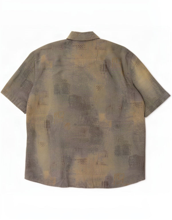 Lorenzo Calvino Мужская рубашка с абстрактным узором, размер 45/46, 2XL, разноцветная