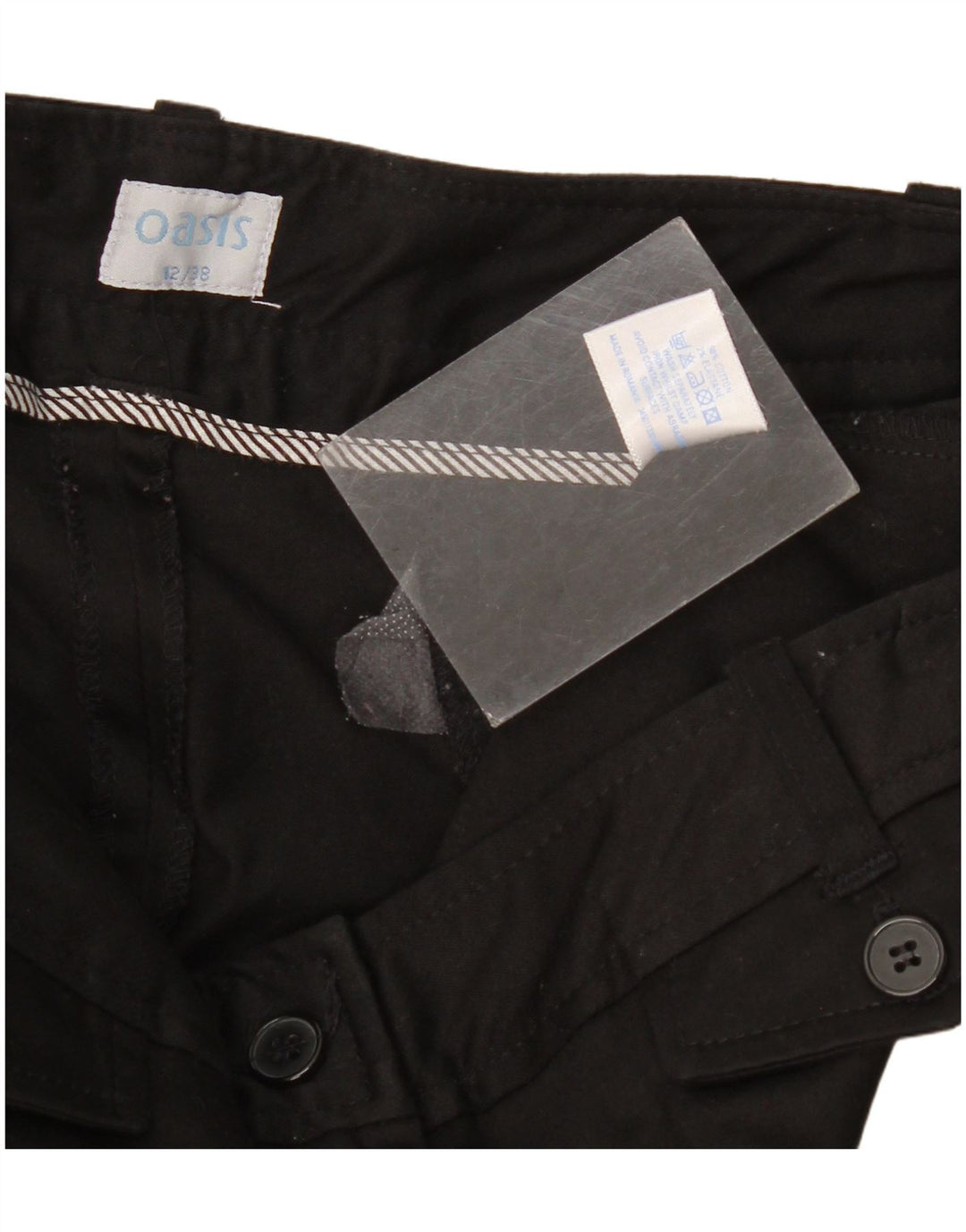 Женские повседневные шорты Oasis UK 12 Medium W34, черные хлопковые