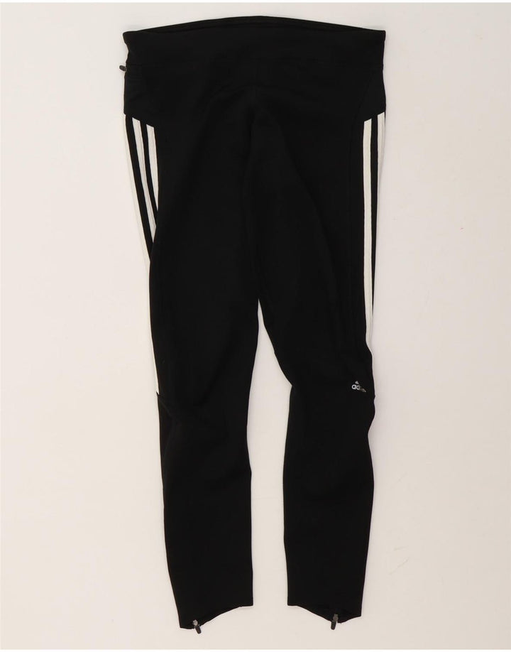 Женские леггинсы Adidas Climalite UK 12, средний черный, полиэстер с цветными блоками