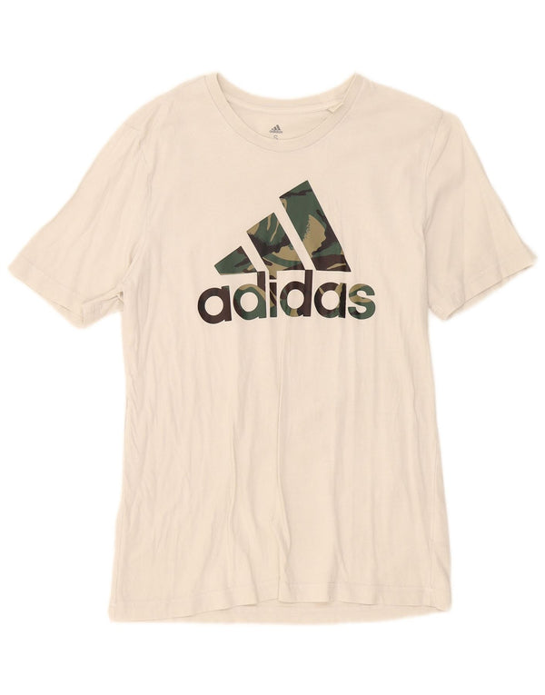 Adidas Mens Graphic T-Shirt Top Small White Cotton