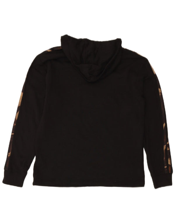 Женский джемпер с капюшоном ADIDAS UK 12/14, средний черный камуфляжный хлопок