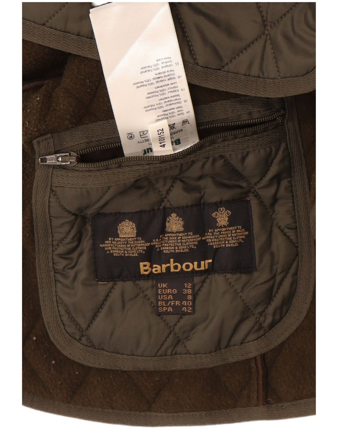 Женский стеганый жилет BARBOUR UK 12, средний хаки, полиамид