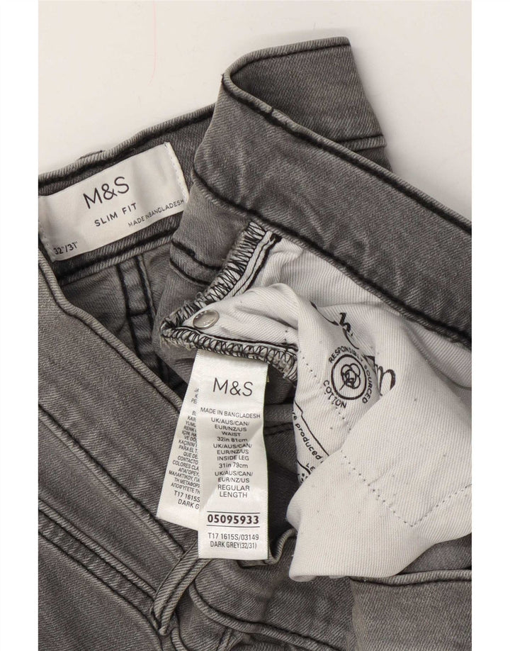 Женские узкие джинсы Marks & Spencer W32 L31 Серые хлопковые