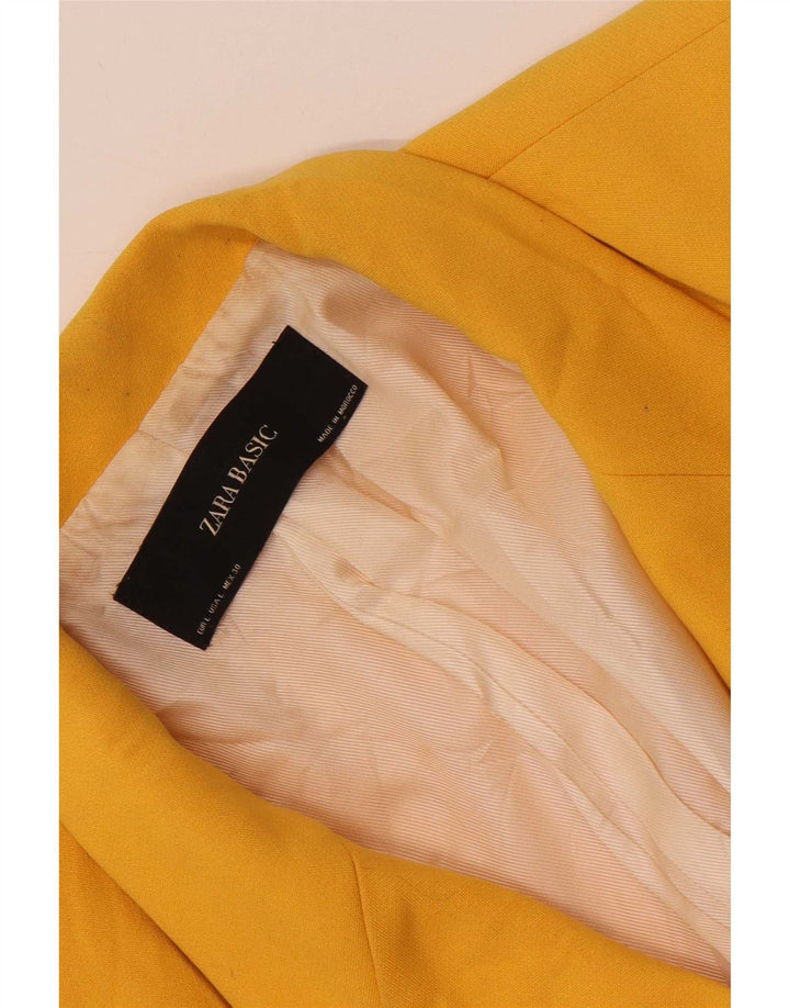 Женский двубортный пиджак Zara UK 14, большой желтый цвет